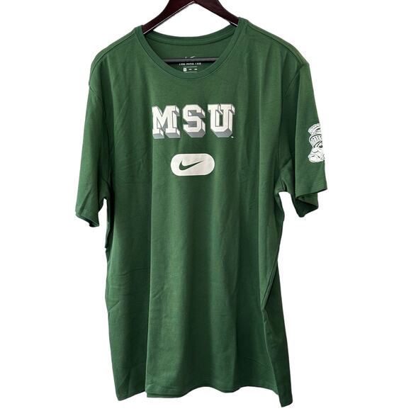 Nike Other - Nike Green Michigan State Spartans Cotton Retro T-Shirt Men's XXL NEW